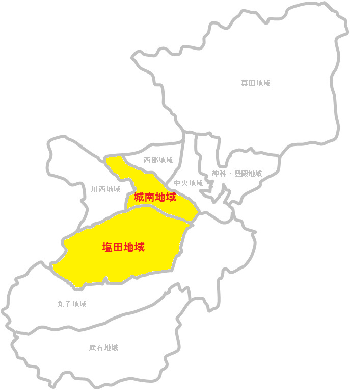 城南-塩田地図